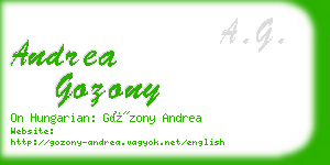 andrea gozony business card